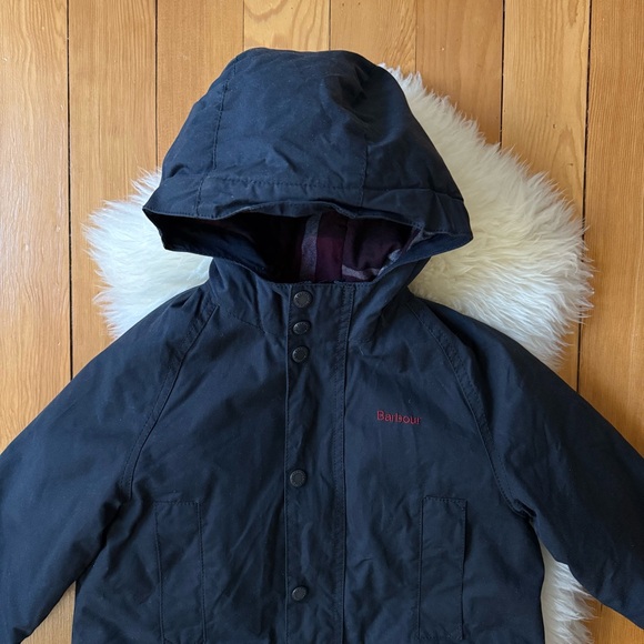 Kids Barbour Hooded Wax Jacket - Picture 2 of 9